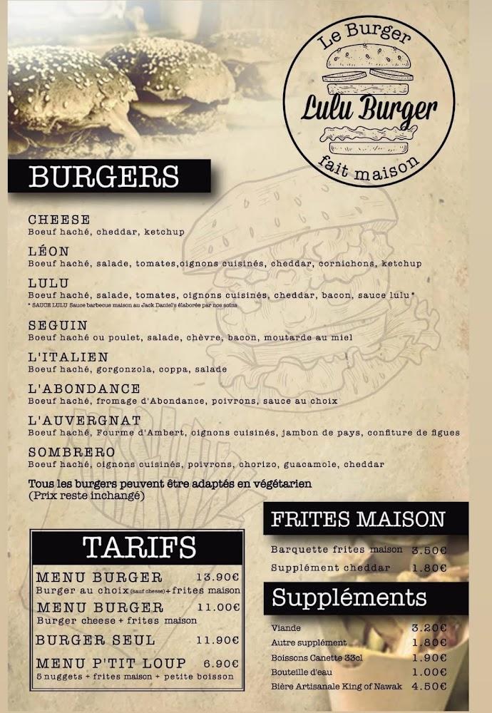 LuluBurger foodtruck - Menu Image 1